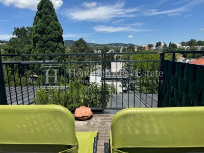 Stilvolle solitäre 3-Zimmer-Dachterrassenwohnung mit Kahlenbergblick, direkter Liftfahrt &amp; Garage