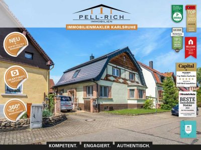 AUSSERGEWÖHNLICH: Saniertes EFH mit riesigem Grundstück sowie Scheune in Stutensee-Friedrichstal