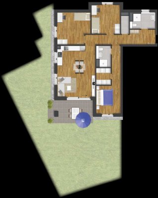 4-Zimmer Erdgeschosswohnung mit großem Garten