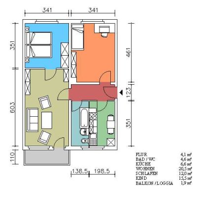 3,0-Zimmerwohnung mit neuen Bad