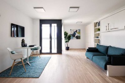 Exklusive, neuwertige 1-Raum-Wohnung mit gehobener Innenausstattung, Balkon und Möblierung in Asperg