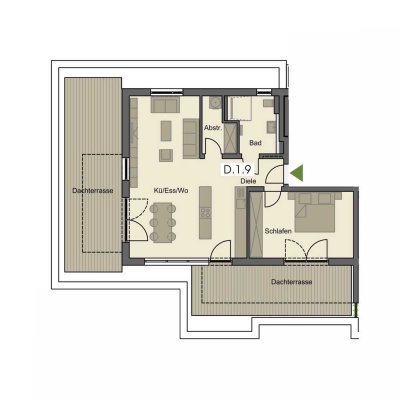 Exklusiver Erstbezug in Pfaffenhausen: Helle 2-Zimmer-Wohnung mit Dachterrasse