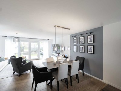 Modernes Familienhaus mit Garten und Dachterrasse