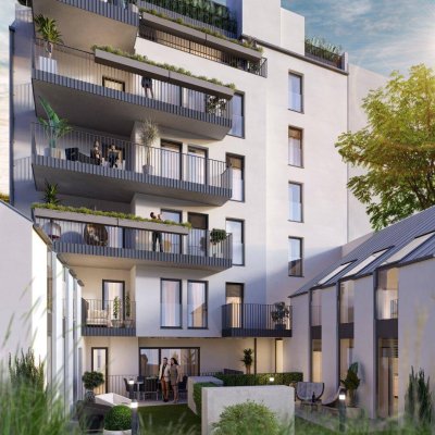 PROVISIONSFREI - Hof-Apartment - 2 Zimmer - ca. 69m² gew. NFL - Klima - Terrasse und Eigengarten - hochwertige Ausstattung - Neubauprojekt - Fertigstellung Q3/2025
