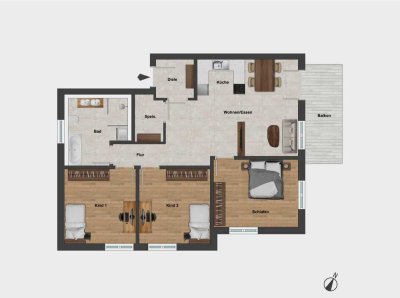 Traumhafte Wohnung (4 Zi.) m. Balkon (Whg. 4) - provisionsfrei