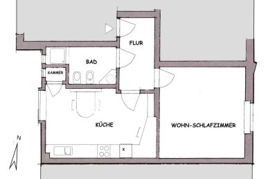 Ratingen Zentrum  Attraktive Altbau-Etagenwohnung, 41,5m², von privat, FP: € 129.000