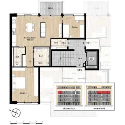 Whg. 9: 3 Zimmer im 3. OG - links