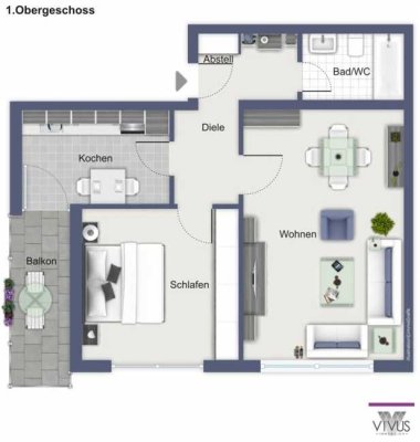 Frisch renovierte 2-Zimmer-Wohnung mit Wannenbad, Balkon und Außenstellplatz in begehrter Lage