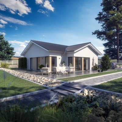Moderner Satteldach-Bungalow, als EFH 40plus incl. Solaranlage und Speicher
