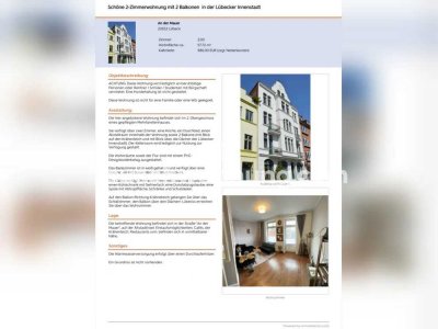 Tauschwohnung: Biete 2-Zimmerwohnung in der Innenstadt mit 2 Balkonen