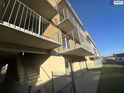 TRAUMHAFT! UMZIEHEN UND GENIESSEN! MODERNE Neubauwohnung mit Balkon im 1. Obergeschoss – Erstbezug mit exklusiver Ausstattung, Tischlerküche und Tiefgaragenplatz!