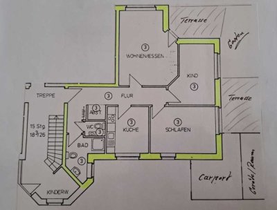 3 Zimmer Erdgeschosswohnung mit Garten und Carport in Bad Laer