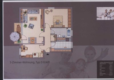 Für Kapitalanleger, 3,5 % Rendite 3-Zimmer Wohg.von Privat-