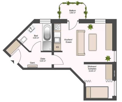 Vermietetes Appartement mit schöner Terrasse in Mitterteich!
