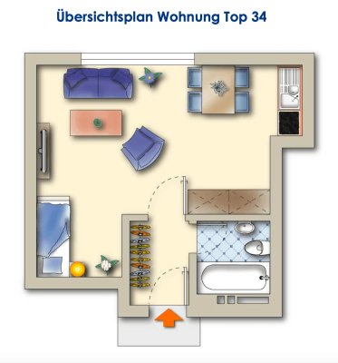 Helle Stadt-Garconniere mit Festungsblick