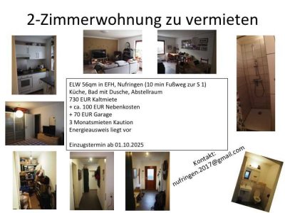 Schön geschnittene 2-Zimmer-Wohnung mit Abstellraum und Garage