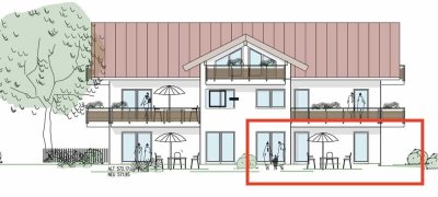 „Barrierefrei ins Glück – Ihre helle
 3-Zimmer- Gartenwohnung in Oberhaching.“