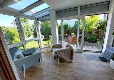Lichtdurchflutete 3-Zimmer-Erdgeschosswohnung in Besigheim mit Garten, Wintergarten & Garage