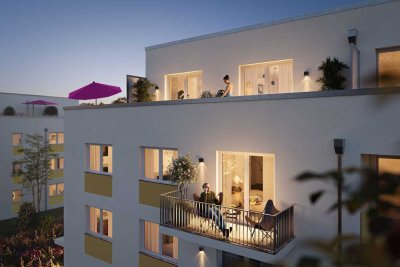 2-Zimmer-Penthousewohnung mit großer Terrasse und Panorama.