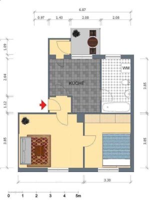 Traumhafte 2 Raum-Wohnung mit großem Balkon & EBK sucht neue Mieter