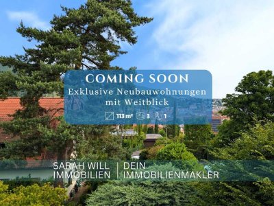 Exklusive 2-Zimmer-Neubauwohnung mit großer Dachterrasse & Weitblick, begehrte Lage Hambacher Höhe
