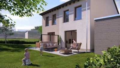 Moderne Doppelhaushälfte im KfW-55 Standard mit 2 Etagen – Wohnen im eigenen Haus mit Garten