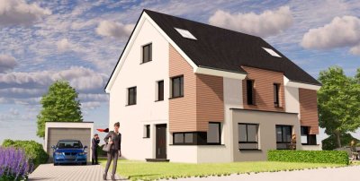 Letzte Doppelhaushälfte mit Keller inkl. Grundstück, KfW 40, A+ mit PV-Anlage, Wärmepumpe