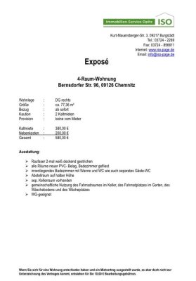 Nachmieter gesucht für schöne 4-Raum-Wohnung in direkter Campusnähe (WG-geeignet)