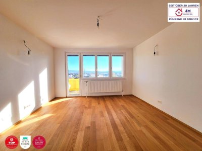 *AKTION NUR 1,5%+20% ust. PROVISION BEZAHLEN* Hochwertig sanierte 3-Zi.-Wohnung mit Loggia &amp; traumhaftem Fernblick aus allen Zimmern