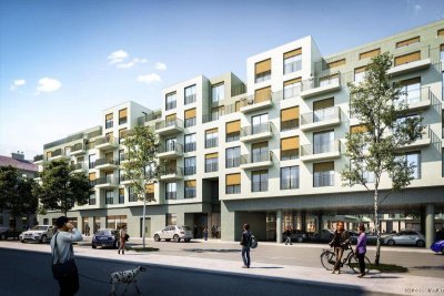 2-Zimmer-Dachgeschoßwohnung mit umlaufender Terrasse - zu mieten in Niedrigenergiehaus in 1110 Wien
