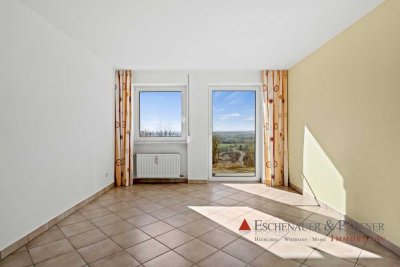IDEAL FÜR 1 PERSON - Helle 3 Zimmer Erdgeschosswohnung mit tollem Ausblick über die Rheinebene