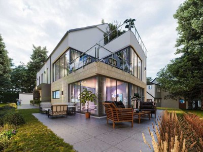 Modernes Wohnen auf zwei Ebenen mit privatem Aufzug und Dachterrasse in Bad Honnef