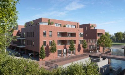 XXL-Penthousewohnung (17) mit Aa-Blick im Haus Wassermühle vor den Toren der Innenstadt von Borken.