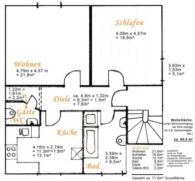 Geräumige 2-Zi. Wohnung in ruhiger Lage