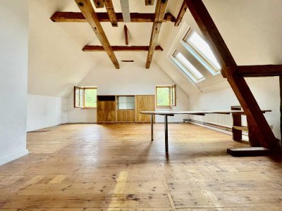 Offen gestaltete Dachgeschosswohnung in historischer Wassermühle