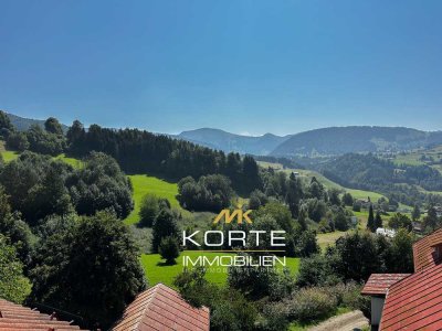 Pole Position in Oberstaufen 
 124 m² Maisonette - Wohnung mit Hochgratblick