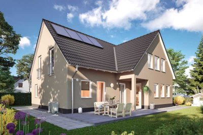 Zwei Familien unter einem Dach in ruhiger Lage. Massiv gebaut mit Bauzeit- und Festpreisgarantie.