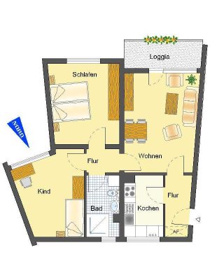 Helle 3-Zimmer-Wohnung über den Dächern von Lippstadt