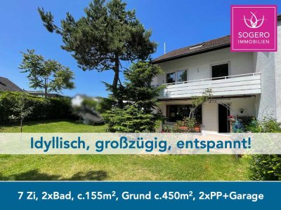 Idyllisch & entspannt wohnen: 7 Zi, 2xBad, 2xPP+Garage, 155m2, Grund 440m2
