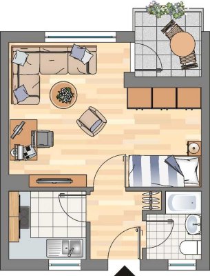 Demnächst frei! 1-Zimmer-Wohnung in Dortmund Bövinghausen