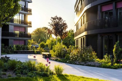 Modern möblierte 2-Zimmer-Neubauwohnung mit Elbblick - Erstbezug