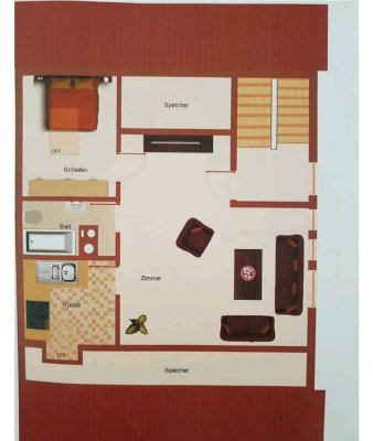 Exklusive, geräumige und gepflegte 2-Zimmer-Dachgeschosswohnung mit Einbauküche in Neufinsing
