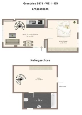 2-Zimmer-Altbau-Wohnung über 2 Etagen in Aachen