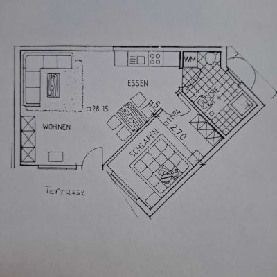 2 Zimmer Wohnung mit Terrasse in Klingenmünster