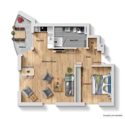 Renovierte 2 Zimmer Wohnung mit Balkon in Warthausen