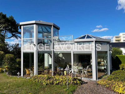 Exklusiver Bungalow mit Fernblick, luxuriösem Wintergarten und Pelletheizung