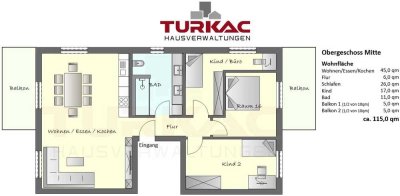 Hüttenberg - Neubau – Erstbezug OG Mitte 4 ZKB Fußbodenheizung und Keller