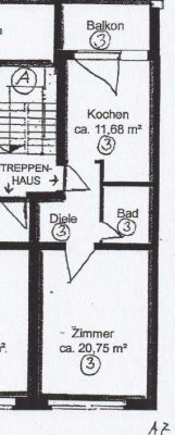 Ein Zimmer plus Wohnküche mit Balkon in Ludwigshafen am Rhein