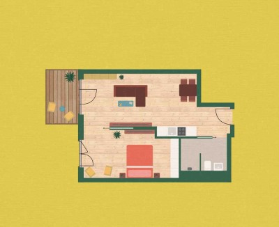 Helle 2-Zimmer Wohnung mit Terrasse in Berlin-Niederschönhausen