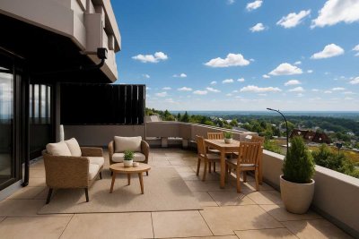 Weitblick garantiert: Penthouse-Maisonette mit Aufzug und TG-Stellplatz in Georgenborn